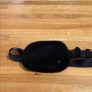 Black Fuzzy Waist Bag / Belt Bag